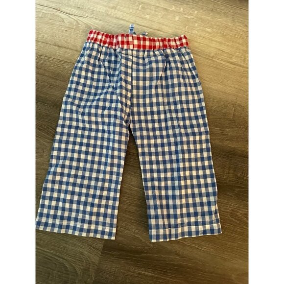 Mudpie baby red blue and white checkered pants - Picture 2 of 3